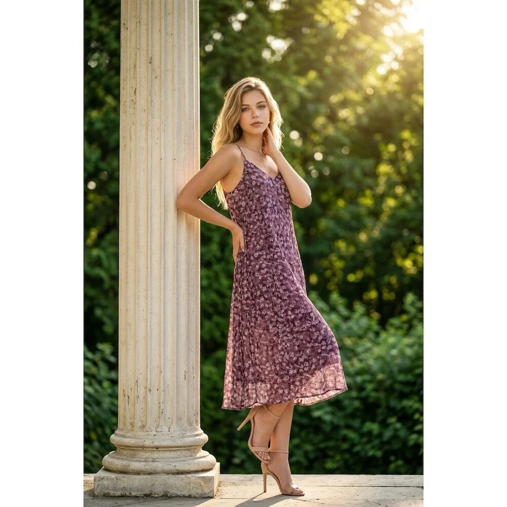 Rosie Posie Floral Midi Dress Womens M floral Slip Sundress nwt flowy - Picture 3 of 8
